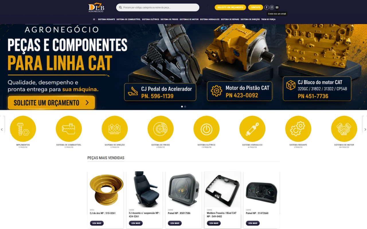 Site da DLB Agronegócio